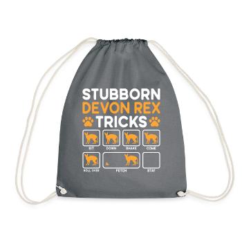 Stubborn Tricks Devon Rex Cat - Turnbeutel - Grau - Vorne