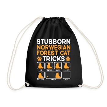 Stubborn Tricks Norwegian Forest Cat Cat - Turnbeutel - Schwarz - Vorne