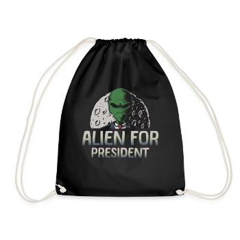 Alien, UFO, UAP, Space, Space Flying Object - Drawstring Bag - black - Front