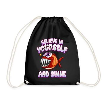 Be you! Self-confidence, positive thinking, motivation - Drawstring Bag - black - Front