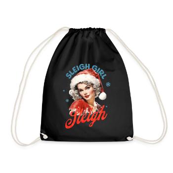 Sleigh Girl Sleigh Funny Ugly Christmas für Frauen - Turnbeutel - Schwarz - Vorne