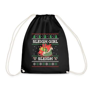 Sleigh Girl Sleigh Funny Ugly Christmas für Frauen - Turnbeutel - Schwarz - Vorne