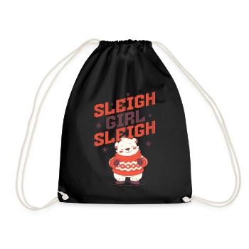 Sleigh Girl Sleigh Funny Ugly Christmas für Frauen - Turnbeutel - Schwarz - Vorne