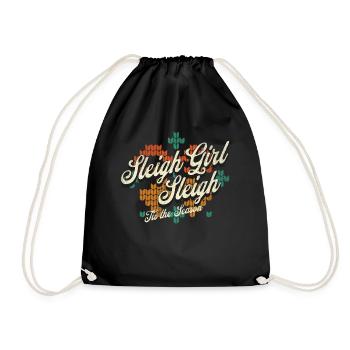 Sleigh Girl Sleigh Funny Ugly Christmas für Frauen - Turnbeutel - Schwarz - Vorne