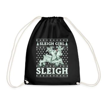 Sleigh Girl Sleigh Funny Ugly Christmas für Frauen - Turnbeutel - Schwarz - Vorne