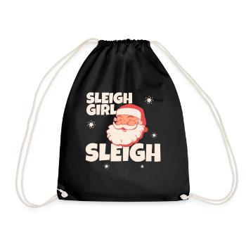 Sleigh Girl Sleigh Funny Ugly Christmas für Frauen - Turnbeutel - Schwarz - Vorne