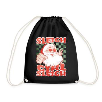 Sleigh Girl Sleigh Funny Ugly Christmas für Frauen - Turnbeutel - Schwarz - Vorne
