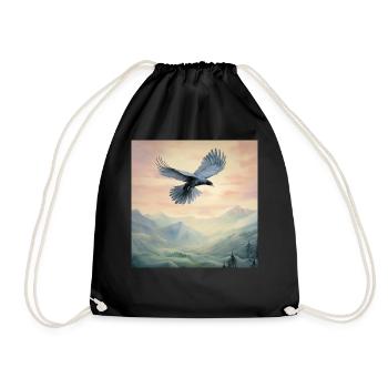 Haiku corbeau voyage sérénité - Sac de sport léger - noir - Devant