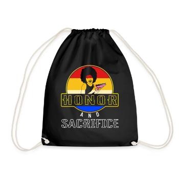 Veteran Shirt, Honor And Sacrifice Tee, Gift For - Drawstring Bag - black - Front