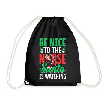 Soyez gentil avec l’infirmière Le Père Noël regarde Noël drôle - Sac de sport léger - noir - Devant
