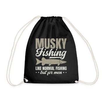 Like Normal Fishing - But For Men Musky Fishing - Drawstring Bag - black - Front