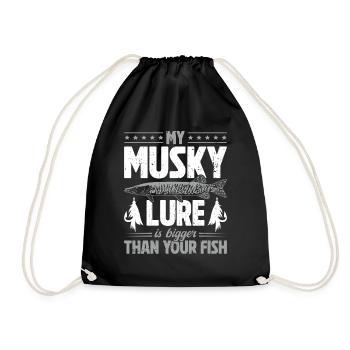 My Musky Lure Is Bigger Than Your Fish Musky - Drawstring Bag - black - Front