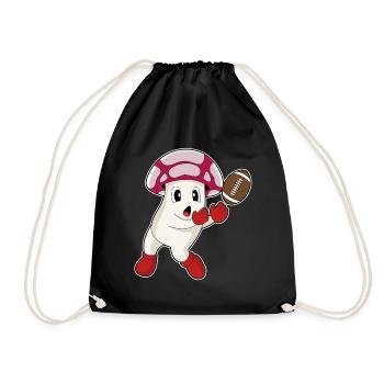 Mushroom American Football Sports - Drawstring Bag - black - Front