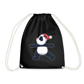 Panda Christmas Yoga - Drawstring Bag - black - Front