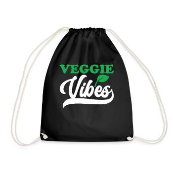 Veggie Vibes Veganism Vegetarian Vegan Lover - Turnbeutel - Schwarz - Vorne