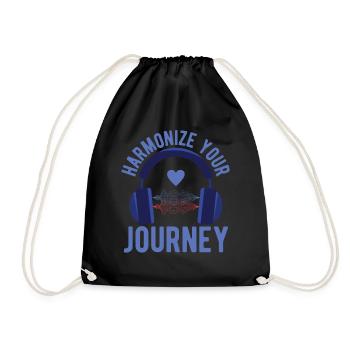 Harmonize Your Journey Headset Music Musician Love - Turnbeutel - Schwarz - Vorne