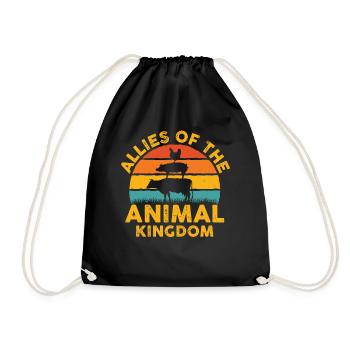 Allies of the Animal Kingdom Retro Vegan Animal Lo - Turnbeutel - Schwarz - Vorne