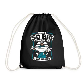 Mine's So Big I Have To Use Two Hands - Drawstring Bag - black - Front