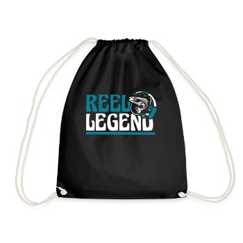 Reel Legend Fliegenfischer Spinnfischer - Turnbeutel - Schwarz - Vorne