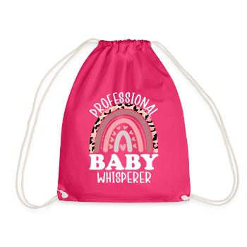 Professional Baby Whisperer Childbirth Maternity - Drawstring Bag - fuchsia - Front