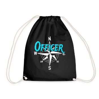 Offizier Boots Crew Skipper Segler Kapitän - Turnbeutel - Schwarz - Vorne