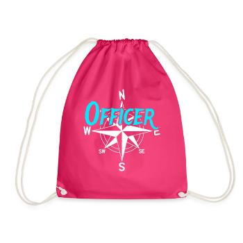 Officer, Boots, Crew, Skipper, Sailor, Captain - Drawstring Bag - fuchsia - Front
