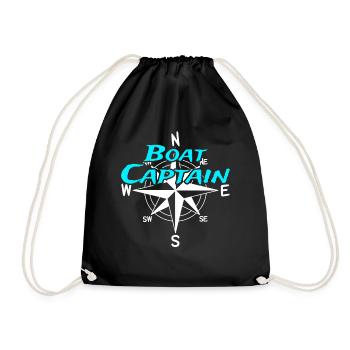 Boats Captain Boat Crew Skipper Sailor - Drawstring Bag - black - Front