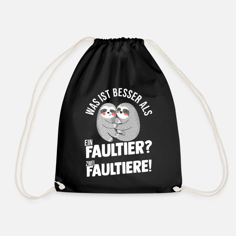 Faultier - Turnbeutel - Schwarz