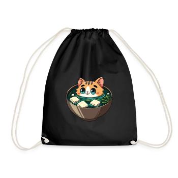 Miso-suppe Katzenliebhaber - Turnbeutel - Schwarz - Vorne