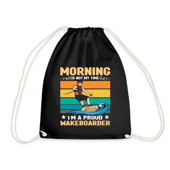 Wakeboarder Le matin n’est pas mon heure Sports nautiques - Sac de sport léger - noir - Devant