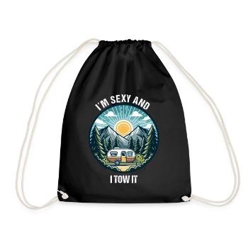 Caravan Motorhome Caravan Camper Fun Holiday - Drawstring Bag - black - Front