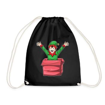 Boîte de Noël des Elfes - Sac de sport léger - noir - Devant