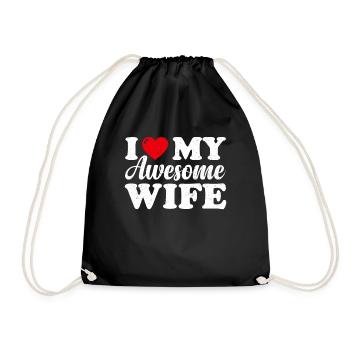 J’aime ma femme géniale Saint-Valentin - Sac de sport léger - noir - Devant