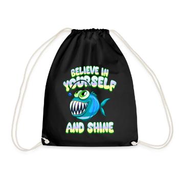 Be you! Selbstvertrauen, positiv Denken Motivation - Turnbeutel - Schwarz - Vorne