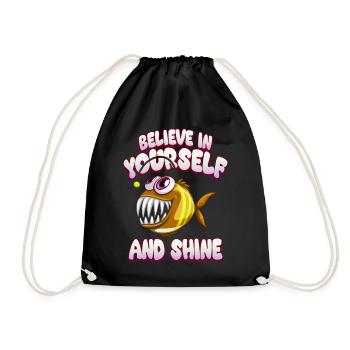 Be you! Selbstvertrauen, positiv Denken Motivation - Turnbeutel - Schwarz - Vorne