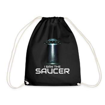 Alien, UFO, UAP, Space, Space Flying Object - Drawstring Bag - black - Front