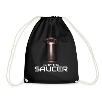 Alien, UFO, UAP, Space, Space Flying Object - Drawstring Bag - black - Front
