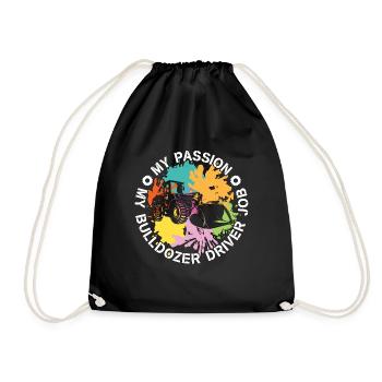 Bulldozer Driver My Passion My Bulldozer Truck - Drawstring Bag - black - Front