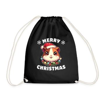Noël guirlandes lumineuses cochon d’Inde - Sac de sport léger - noir - Devant