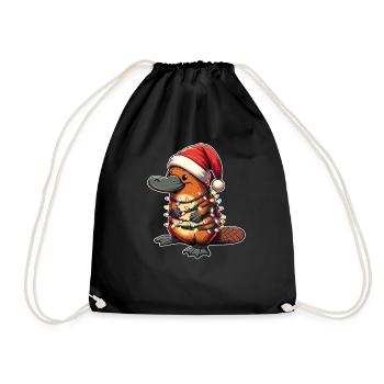 Santa Hat Christmas Fairy Lights - Drawstring Bag - black - Front