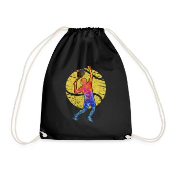 Tennis Player Tennis Racket Tennis Coach Tennis - Drawstring Bag - black - Front