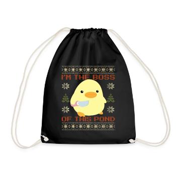 Duck with Knife Meme - My Pond Ugly Christmas - Drawstring Bag - black - Front