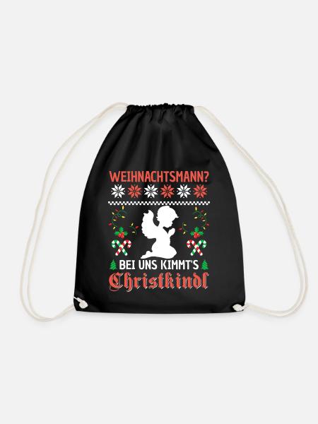 Christkindl Bayern Weihnachten Spruch Witzig - Turnbeutel - Schwarz