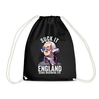 Suck It England Funny 4th Of July George - Drawstring Bag - black - Front