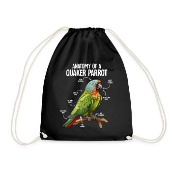 Quaker Perroquet Drôle Oiseaux Anatomie Oiseau Perroquet - Sac de sport léger - noir - Devant