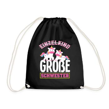 Kein Einzelkind Ich werde große Schwester - Turnbeutel - Schwarz - Vorne