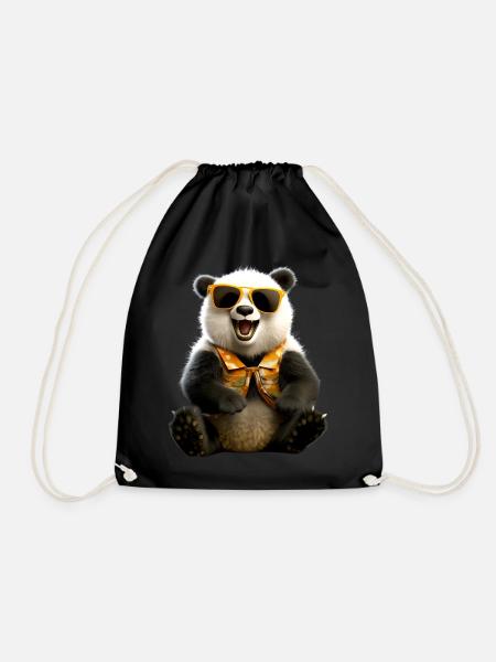 Panda Bär Sonnenbrille Pandas Liebe Süßer Pandabär - Turnbeutel - Schwarz