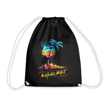 "It Escalates Anyway" Party Costume for Girls Night Out - Drawstring Bag - black - Front