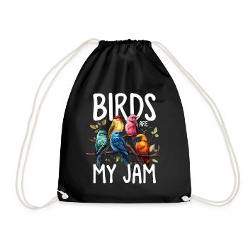 Birdwatching Birdology Bird Breeders Funny Birder - Drawstring Bag - black - Front
