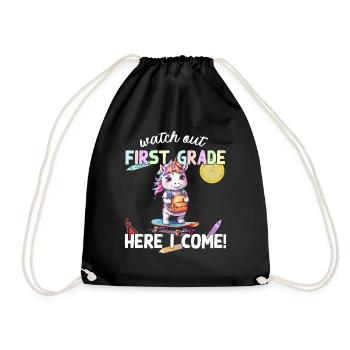 Licorne mignonne premier jour d’école école de skateboard - Sac de sport léger - noir - Devant